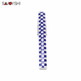 Classic Purple Enamel Lattice Tie Clips for Mens Necktie