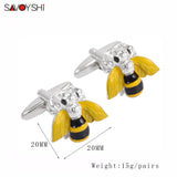 3D Bee Cufflinks High Enamel Insect Cufflink Wedding Groo