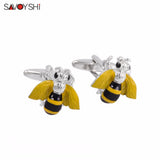 3D Bee Cufflinks High Enamel Insect Cufflink Wedding Groo