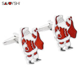 High Enamel Craft Santa Claus Cufflinks for Men's French Shirt Christmas