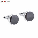Carbon Fiber Cufflinks for Mens Shirt Cuff buttons