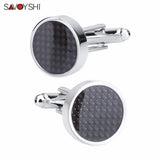 Carbon Fiber Cufflinks for Mens Shirt Cuff buttons