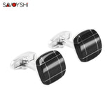 Stone Cufflinks for Mens Shirt Cuff buttons Fine Gift High Square Cuff Links