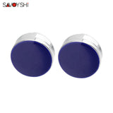 Enamel Cufflinks for Men's Shirt Round Elegant Button Accessories