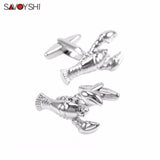 3D Lobster Cufflinks For Mens Novelty Animals Cuff Buttons Costume Jewelry