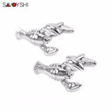 3D Lobster Cufflinks For Mens Novelty Animals Cuff Buttons Costume Jewelry