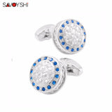 Classic Hollow Cufflinks for Mens Shirt Crystal Cuff links