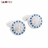 Classic Hollow Cufflinks for Mens Shirt Crystal Cuff links