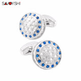 Classic Hollow Cufflinks for Mens Shirt Crystal Cuff links