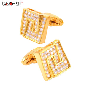 Crystals Cufflinks for Mens Shirt High Copper Cuff links Wedding Gift