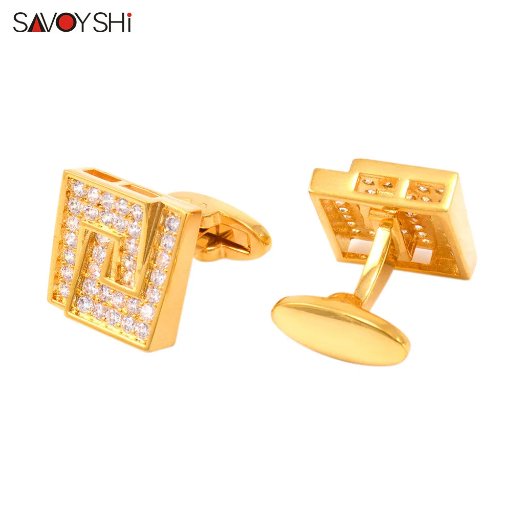Crystals Cufflinks for Mens Shirt High Copper Cuff links Wedding Gift