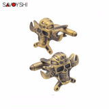 Bronze Skull Shaped Cufflinks for Mens Shirt - Wedding Gift