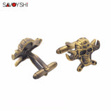 Bronze Skull Shaped Cufflinks for Mens Shirt - Wedding Gift