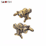 Bronze Skull Shaped Cufflinks for Mens Shirt - Wedding Gift
