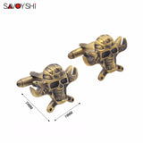Bronze Skull Shaped Cufflinks for Mens Shirt - Wedding Gift