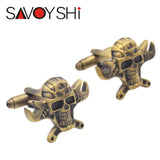 Bronze Skull Shaped Cufflinks for Mens Shirt - Wedding Gift