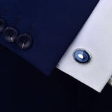 Classic Business Cufflinks for Men Enamel Cuff Buttons Gift Engraving