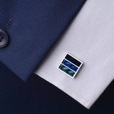Square Enamel Cufflinks for Mens Tuxedo | Wedding Gift