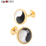 Tai Chi Cufflinks for Men Shirt High Cuff Round Cufflink Gift