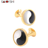 Tai Chi Cufflinks for Men Shirt High Cuff Round Cufflink Gift