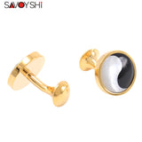 Tai Chi Cufflinks for Men Shirt High Cuff Round Cufflink Gift