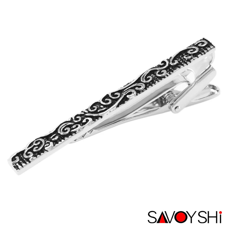 Classic High Enamel Engrave Pattern Tie Clip for Men