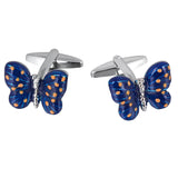 Enamel Butterfly Cufflinks High Polishing Metal Buttons for Wedding Gift