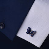 Enamel Butterfly Cufflinks High Polishing Metal Buttons for Wedding Gift