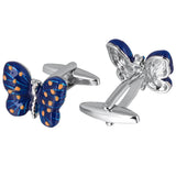 Enamel Butterfly Cufflinks High Polishing Metal Buttons for Wedding Gift