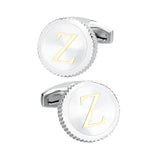 26 Letter Enamel Cufflinks Mens High Shirt Round Cuff links Wedding Groom
