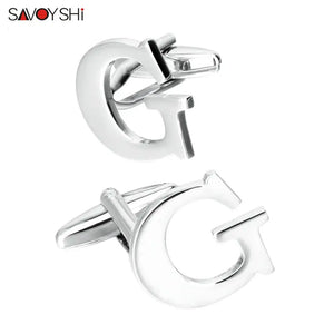 26 Letters Cufflinks for Mens Shirt Accessories Wedding Gift Gemelos