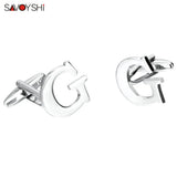 26 Letters Cufflinks for Mens Shirt Accessories Wedding Gift Gemelos