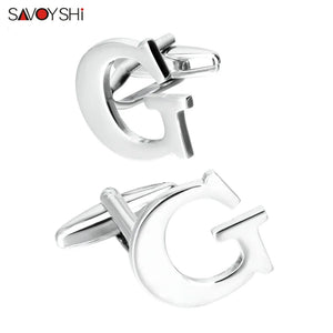 26 Letters Cufflinks for Mens Shirt Accessories Wedding Gift Gemelos