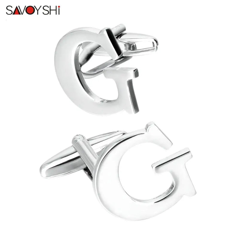 26 Letters Cufflinks for Mens Shirt Accessories Wedding Gift Gemelos