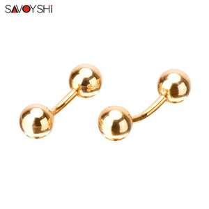 Metal Ball Cufflinks for Mens Shirt High Cuff Buttons
