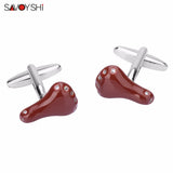 Brown Enamel Bicycle Seat Cufflinks for Men's Shirt