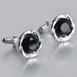 Starry Sky Stone Cufflinks High Crystals Wedding Gift Engraving Name