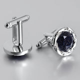 Starry Sky Stone Cufflinks High Crystals Wedding Gift Engraving Name