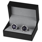 Starry Sky Stone Cufflinks High Crystals Wedding Gift Engraving Name