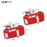 Car Model Cufflinks for Mens Shirt High Enamel Red Novelty Men Jewelry