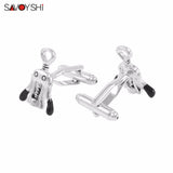 Corkscrew Mens Cufflinks High Novelty Enamel