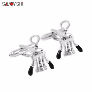 Corkscrew Mens Cufflinks High Novelty Enamel