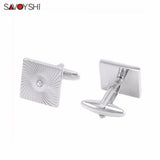 Crystal Cufflinks for Men High Square Cuff Buttons Gift
