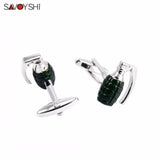 Dark Green Mens Cufflinks Enamel Cufflink High Jewelry