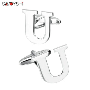 High Silver Plated U Cufflinks for Men Wedding Gift