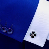 Enamel Cufflinks for Men - High Cuff links Wedding Groomsmen Gift