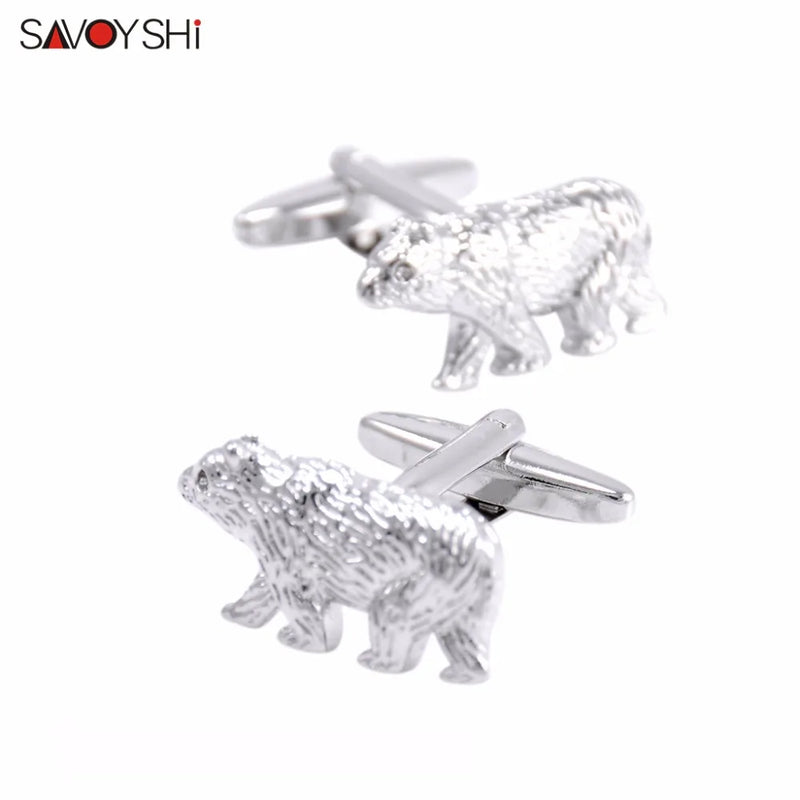 Polar Bear Cufflinks for Men Shirt Cuff High Animal Jewelry