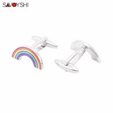 Rainbow Cufflinks Men's Shirt High Enamel