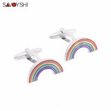 Rainbow Cufflinks Men's Shirt High Enamel