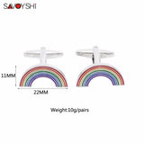 Rainbow Cufflinks Men's Shirt High Enamel